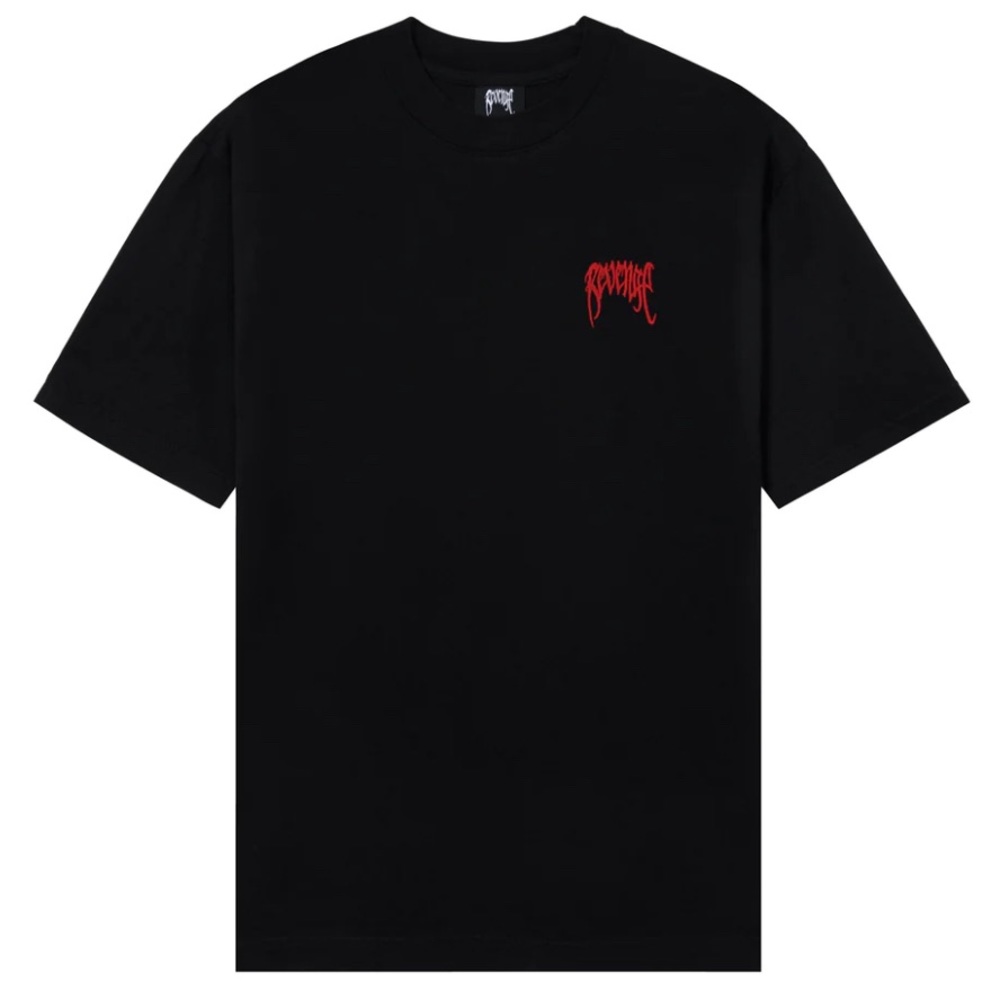 BRAND NEW IN HAND Revenge Embroidered Tee ‘Black Red’ Size XL.